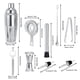 thumbnail image 5 of Juego de coctelera de vino de 9 unids / set, mezclador de bebedor de bebidas, mezclador de acero inoxidable, juego de abridor de botellas de medición de jigger Eigraketly HA000619-00B, 5 of 6