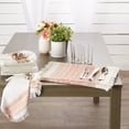 thumbnail image 3 of Contemporary Home Living Woven Stripes Cotton Placemats - 19" - White and Orange - Set of 6, 3 of 8