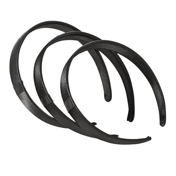 Black Fabric Headbands Craft Supplies 6 Pieces