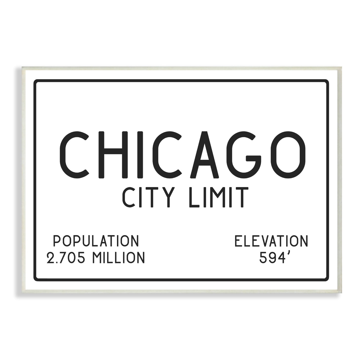 The Stupell Home Decor Collection Chicago City Limit Oversized Wall Plaque Art