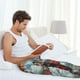 thumbnail image 5 of Fotbe Red Train Hot Air Balloon Pantalones de Pijama para Hombre, Pantalones de Dormir, Pantalones de Casa con Cintura Ajustable y Bolsillos-Small, 5 of 6
