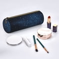 thumbnail image 2 of Disketp Blue Glitter Retro Estuche Organizador de Lápices de Cuero, Estuche de Oficina con Cremallera para Bolígrafo y Lápiz, 2 of 6