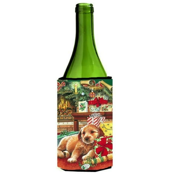 Christmas Puppy Wine Bottle Can cooler Hugger
