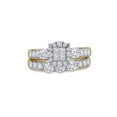 thumbnail image 2 of 14kt Yellow Gold Princess Diamond Bridal Wedding Ring Band Set 1-1/2 Cttw, 2 of 5