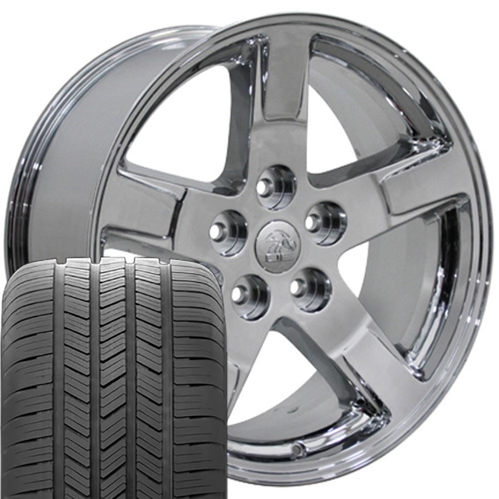 OE Wheels 20 inch Chrome 2364 Rims & Goodyear Tires Set Fits Specific