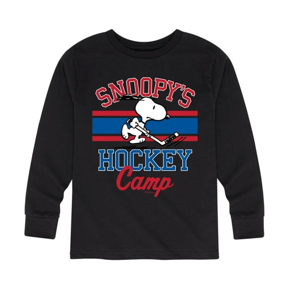 Peanuts - Snoopy's Hockey Camp - Toddler And Youth Long Sleeve Graphic T-Shirt