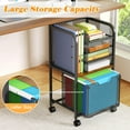 thumbnail image 6 of 5-Tier Rolling File Cart Under Desk with Drawers, File Cabinet Organizer for Hanging File Folders, Letter-Size File Storage with Wheels, Multi-Layer Mobile Filing Cabinet for Under Desk Storage, 6 of 17