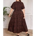 thumbnail image 6 of AURA Women Plus Size Leopard Print Maxi Dress Elegant V Neck Long Sleeve Dress, 6 of 10