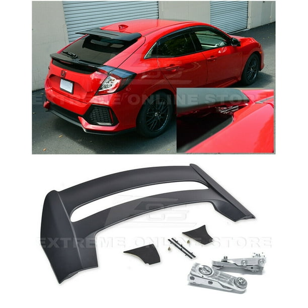 Replacement For 17 21 Honda Civic Fk4 Fk7 Hatchback Jdm Mugen Style Abs Plastic Primer Black Rear Roof Spoiler With Wing Riser Extender Kit Nbsp Walmart Com