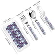thumbnail image 2 of Rateoe Purple Marble Texture for Stainless Steel Kids Silverware Set - Child and Toddler Safe Flatware - Children's Knife, Fork And Spoon Set, 2 of 8