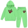 thumbnail image 4 of Landzoo One Valentine's Day Girls Hoodie And Jogger With Leopard Heart Print Cozy Two Piece Outfit For Toddler And Kids Stylish Cozy Children's Outfits 6-7 Years, 4 of 6