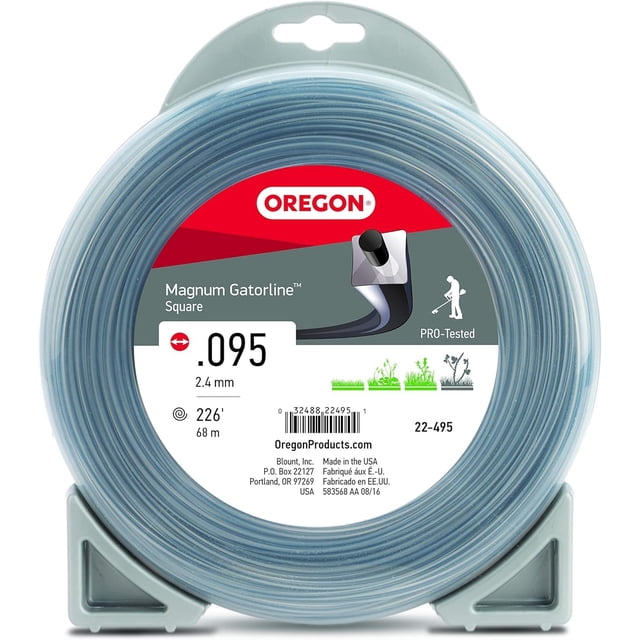Trimmer Line Oregon Magnum Gatorline de 0,95 pulgadas x 68 m, cuadrada