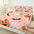 thumbnail image 3 of Castle Fairy Children Floral Ghost 4-Piece Full Size Sheets,Groovy Flower Bed Sheets,Halloween Pumpkin Lightweight Sheet Sets,Microfiber Bedroom Decor, 3 of 7