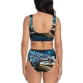 thumbnail image 3 of Honeii Starry Sky Colorful Crocodile Print Women’s Bikini Set,Two Piece Swimsuit Bathing Suits,Stylish High Elasticity Swimwear for Beach and Pool, 3 of 7