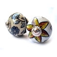 thumbnail image 2 of Rastogi Handicrafts Pulls Knobs Table Window Multi Color Ceramic Drawer Knobs Door Cupboard 1.5" (2 Leaf KNOBS), 2 of 5