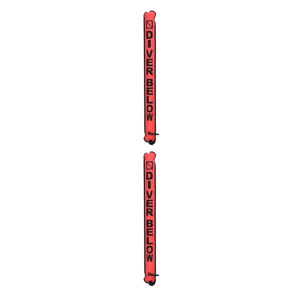 Toystoory Boya de marcador de superficie, buceo con gancho giratorio, tubo de señal de salchicha, equipo de deportes acuáticos flotantes SMB rojo fluorescente 2piezas