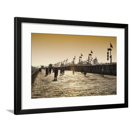 China 10MKm2 Collection - Bike Ride on the Ramparts of the City at Sunset - Xi'an City Framed Print Wall Art By Philippe (Best Chinese Road Bike Frame)