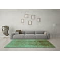 thumbnail image 3 of Ahgly Company Machine Washable Indoor Round Oriental Turquoise Blue Industrial Area Rugs, 6' Round, 3 of 4