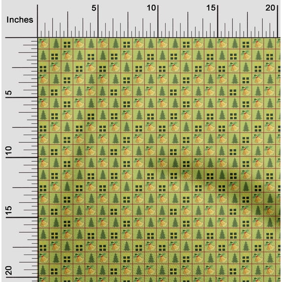 oneOone Cotton Flex Lime Fabric Christmas Quilting Supplies Print Sewing Fabric By The Yard 40 Inch Wide