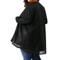 thumbnail image 3 of Agnes Orinda Women's Plus Size Sequin Cardigans Sparkly Open Front Long Sleeve Outerwear Coat Glitter Jacket 1X Black, 3 of 5
