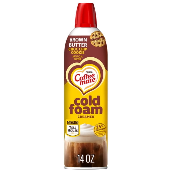 Coffee mate Non Dairy Butter Brown Chocolate Chip Flavored Cold Foam Coffee Creamer, 14 fl oz Can