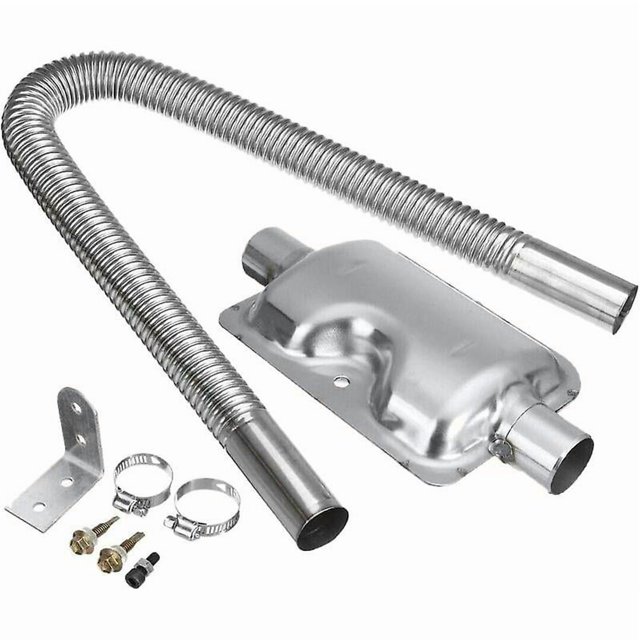 Crude Oil Engine Air Heater 60cm Stainless Steel Exhaust Pipe and 24mm Muffler Kit for Car Heater Accessories