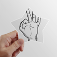 thumbnail image 1 of Dibujo de linea OK gesto patron Estrella calcomanías impermeables,vinilo,casco de coche, 1 of 1