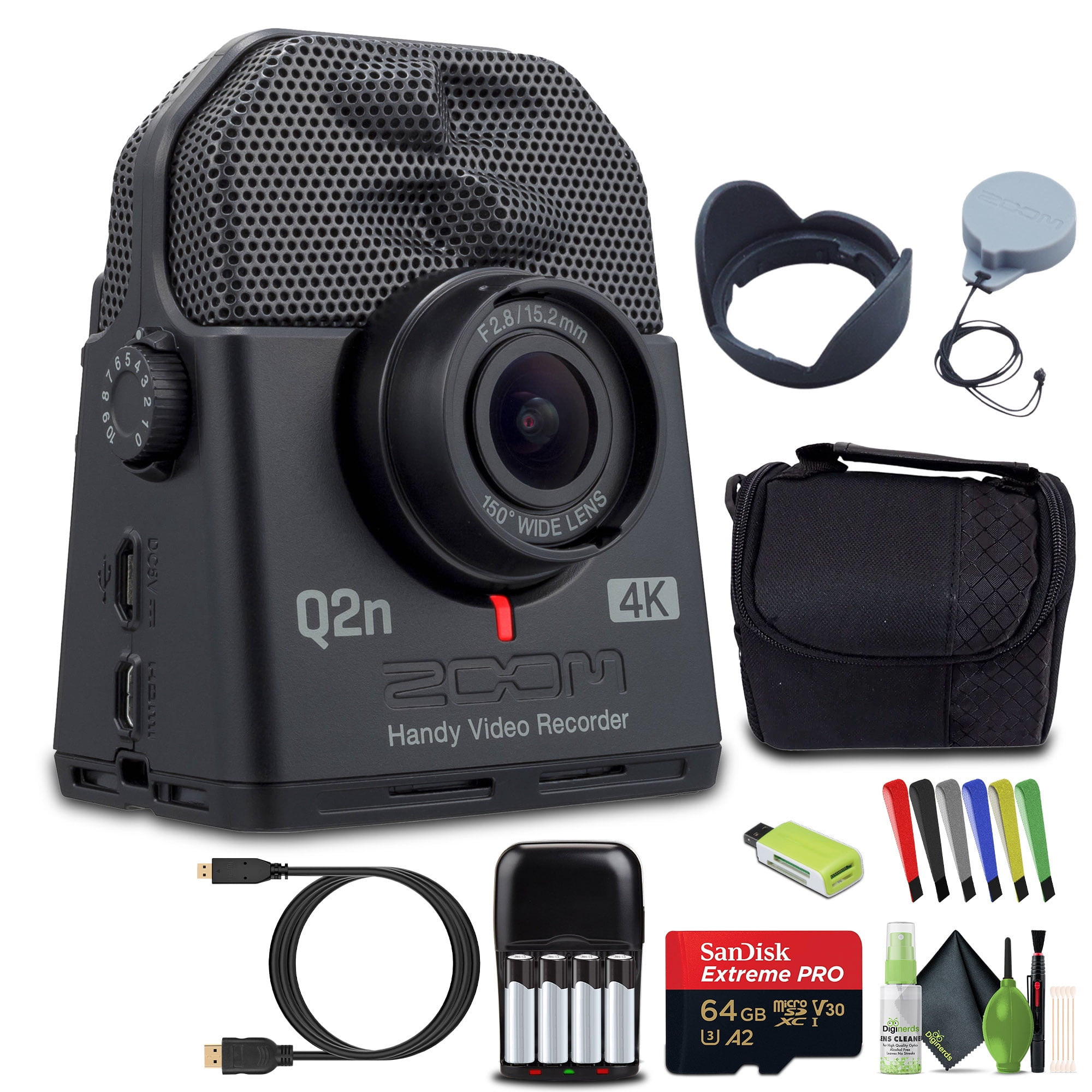 Zoom Mini Q2N-4K Handy Recorder & 4K Video Camera New with Accessories