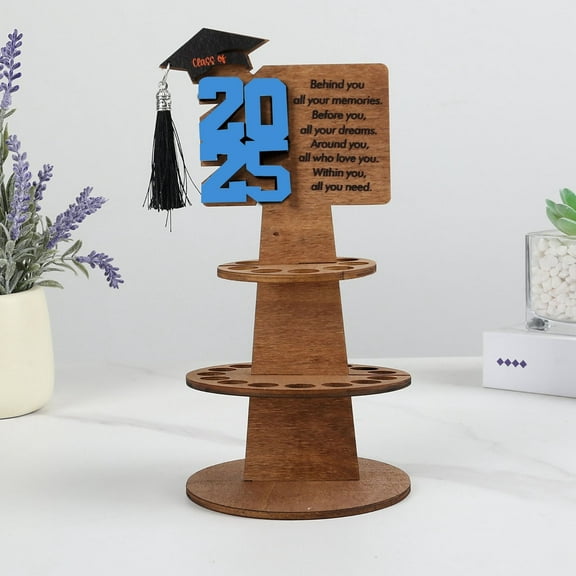 WXLCISI Graduation Gift Money Holder Tower 2025 Wood New Tiered Graduation Greeting Money Card Holders, Unique Money Holder Cash Gift Ideas for Graduation Party Supplies