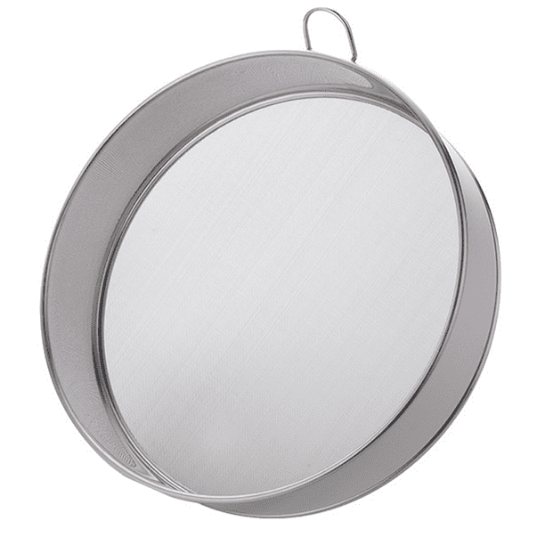 Tamiz de harina para hornear, colador de tamiz de harina redondo profesional de acero inoxidable con colador de malla fina para hornear colar jugo de té en polvo Ormromra CPB-DE-WX207-1