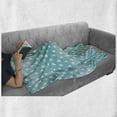 thumbnail image 6 of Star Soft Flannel Fleece Throw Blanket, Nursery Themed Pattern of Childish Simplistic Night Sky Scene, Cozy Plush for Indoor and Outdoor Use, 60" x 80", Pale Blue and White, by Ambesonne, 6 of 6