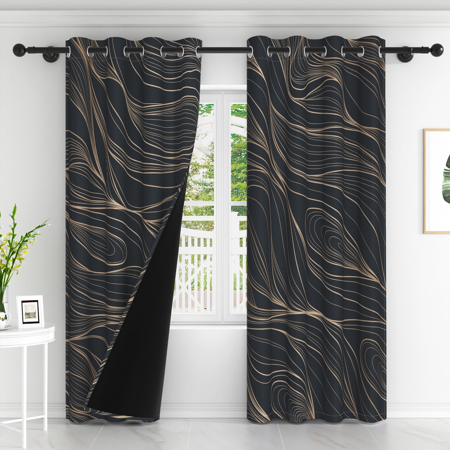 Lfeey Opaque Blackout Curtains for Bedroom Room Darkening Insulation and Noise Reduction, 42x72 inches, 2 Panels