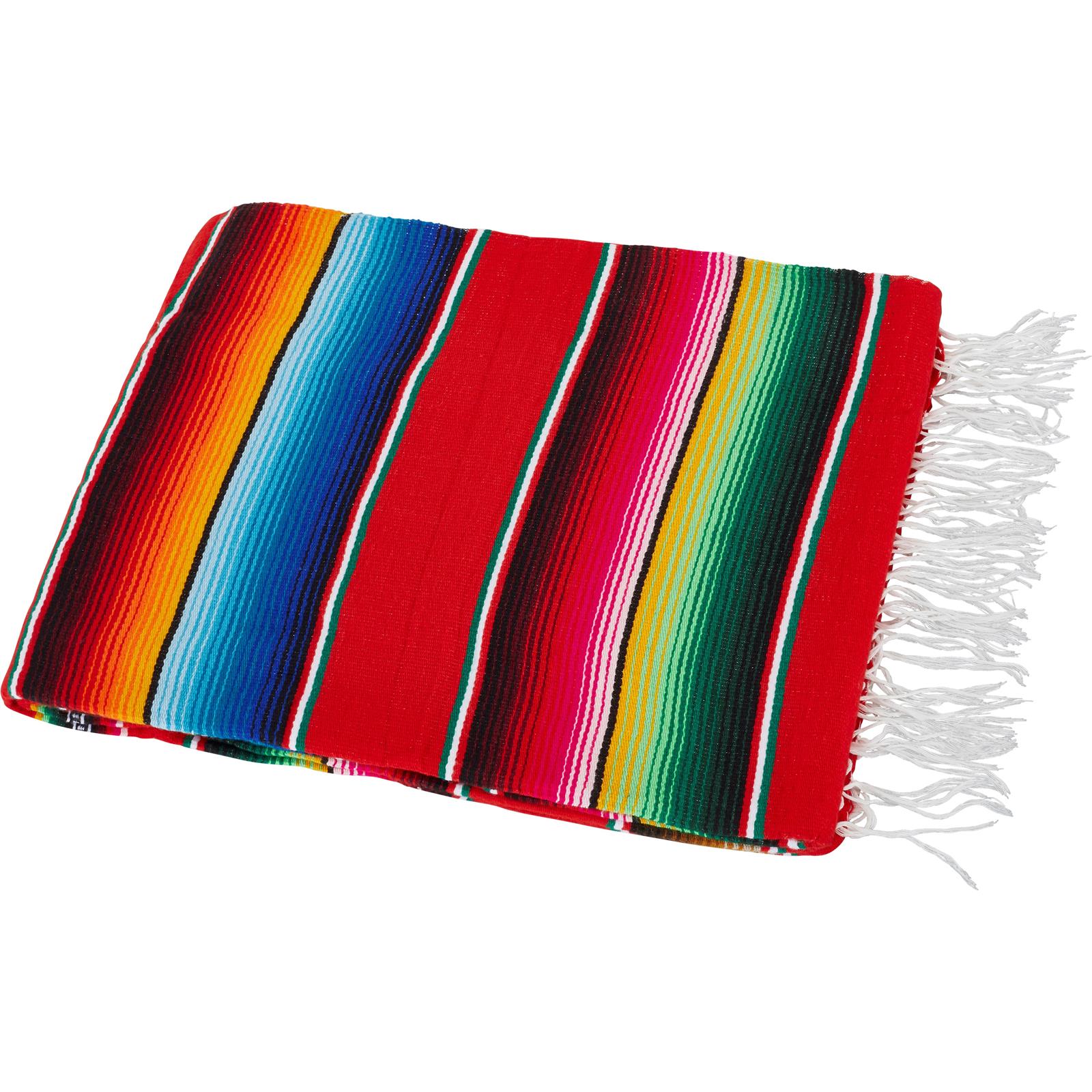 Vibrant Red Serape Mexican Blanket, 84x64 Inch, Custom Seat Cover