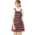 thumbnail image 1 of INSPIRE CHIC Women's Adjustable Strap Plaid Suspender Overall Dress, 1 of 6