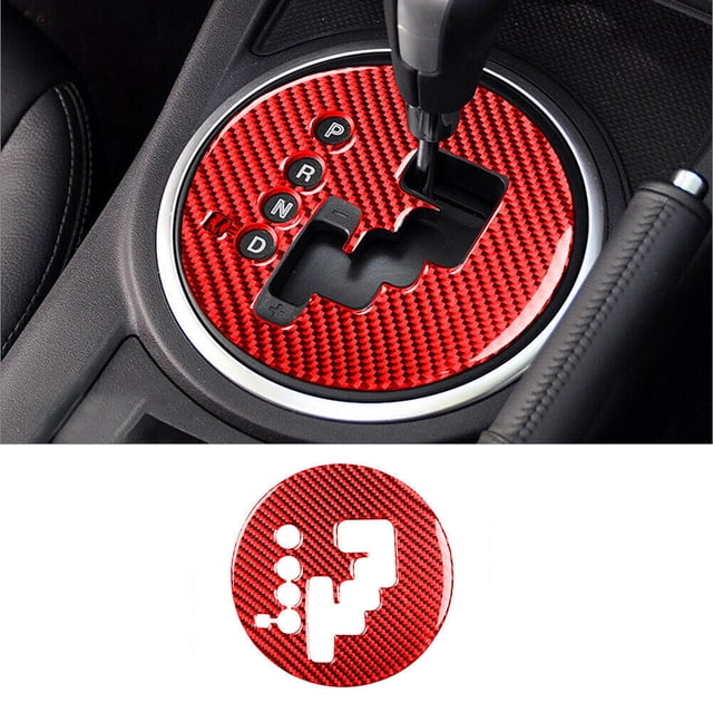 Real Bright Soft Car Interior Carbon Fiber Sticker DecorationRed Carbon Fiber Interior Gear Shift Cover For Mazda MX-5 Miata 2009-2015Auto Car Protection Interior Accessories