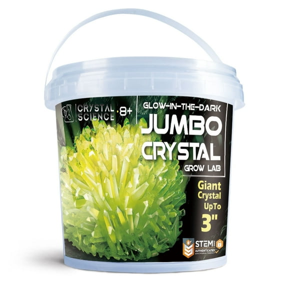 Piano Potato Crystal Growing Kit for Kid,Jumbo Glow-in-the-Dark Crystal Growing Kit for Kids Ages 6 ,Grow Giant 3" Luminous Crystals in Days,STEM Science Experiment Set with Tools & Fluorite Specimen
