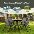 thumbnail image 4 of Canddidliike 6 Pieces Patio Dining Set with Umbrella and Stackable Cushioned Chairs, Outdoor Stackable Dining Chairs for All Weather, Comfortable Breathable Garden Outdoor Furniture for Backyard Deck, 4 of 8