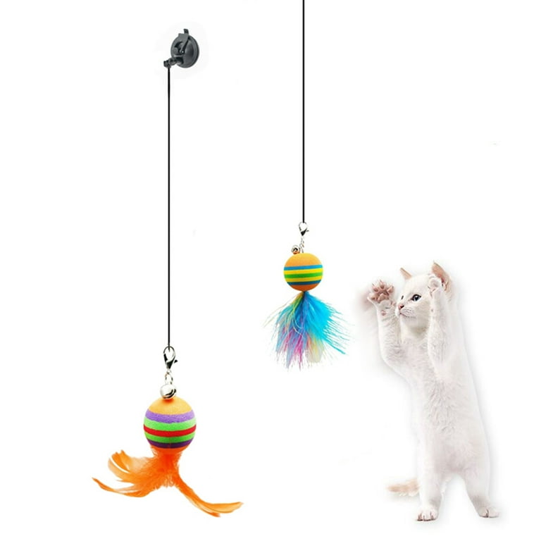 Hirolulu Interactive Cat Toy for Indoor Cats Treasure Chest Cat Feather Toy  with Catnip Ball Kitten Kitty Puzzle Toys Box Track Balls Roller Tracks