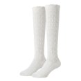 thumbnail image 4 of Yuanlong Womens Knee-High Socks Scalloped Textured Socks Solid Color Knit Comfortable Stockings, 4 of 5