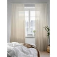 thumbnail image 3 of Beige Brown Sheer Curtains 108 Inch Long 2 Panels, Gradient Solid Color Ombre Modern Art Light Filtering Rod Pocket Semi Sheer Curtains, Sheer Voile Drapes for Living Room Bedroom, 52"x108", 3 of 5