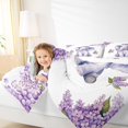 thumbnail image 4 of Homewish Children Boys Girls Kawaii Elephant Full Size Comforter Sets 3-Piece,Chic Purple Flowers Bedding Comforter Set,Cartoon Floral Animal Lightweight Bedding Sets,Ultra Soft Home Decor, 4 of 8