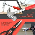 thumbnail image 2 of DNA Motoring 39-Piece Portable Tool Kit with Screwdriver, Pliers, Hammer, Hex Set - Red, 2 of 7