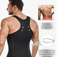 thumbnail image 4 of Men's Zipper Waist Trainer Trimmer Vest, Men Sauna Vest Sweat Waist Trainer, Men Compression Shirt for Body Slimming, 4 of 7