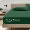 thumbnail image 6 of Bare Home Ultra-Soft Fitted Sheet + Pillowcase Set - Premium 1800 Collection - Deep Pocket - King, Forest Green, 6 of 8
