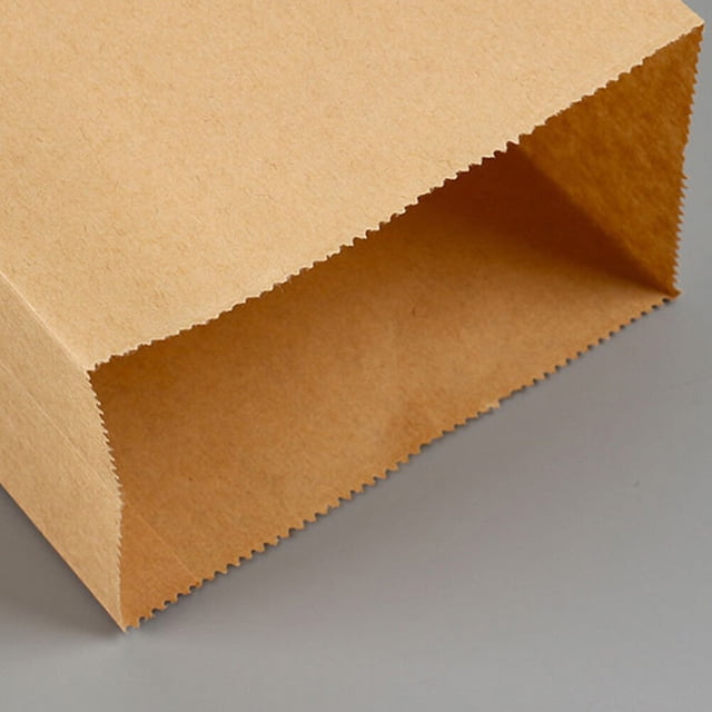 DEEPCRAFF 100Pcs Food Paper Bags in Golden Kraft Material with Square Bottom for Storing Snacks and Candy