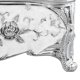 thumbnail image 5 of Caja de pañuelos de rosas Patrón de rosa 3D Elegante ranura para palillo de dientes Colores vivos Cubierta de caja de pañuelos de PP fuerte para fiesta en la oficina familiar Color blanco plateado, 5 of 5