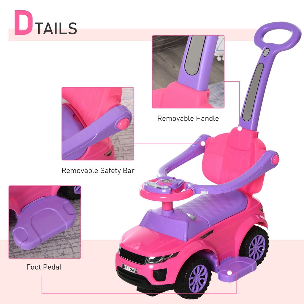 Kadyn Toy Car,2 in 1 Push Cars for Toddlers Kid Ride on Push Car Stroller Sliding Car,Pink