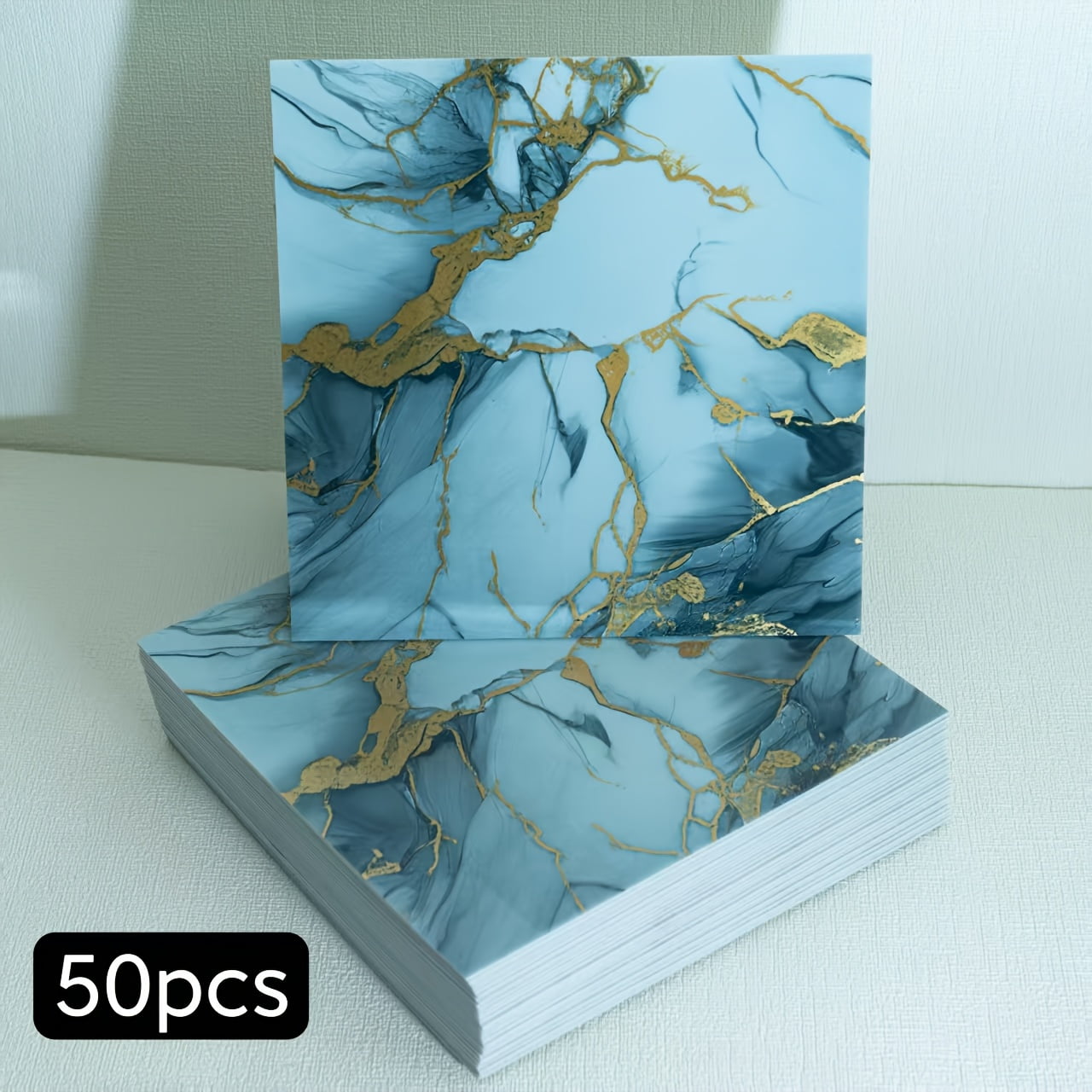 50 Pcs Self-Adhesive Marble Tile Sheets-Waterproof Oil-Proof Peel And Stick Backsplash, Wall Tiles For Kitchen Bathroom Living Room, Moisture-Resistant Peel And Stick Wall Panels