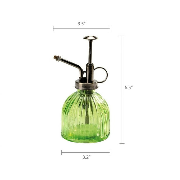 K-Cliffs Vintage Green Glass Plant Mister, Dimensions: 3.5L x 3.2W x 6.5H inches, 1 Piece, 1 Pack