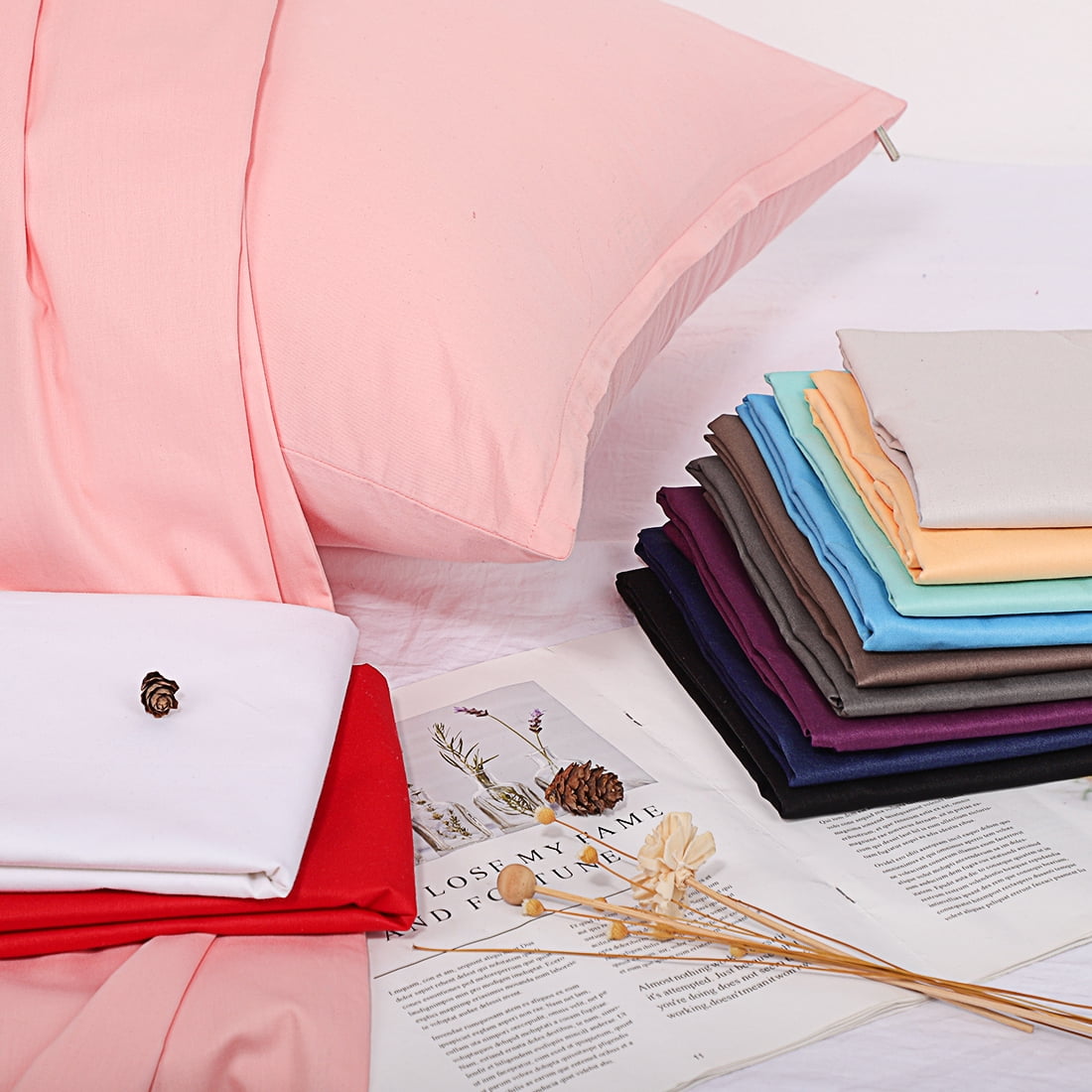 Unique Bargains Cotton Zippered Body Pillowcase Pillow Cover Coffee 20" x 60"